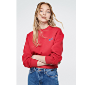 Mavi - Mavi Logo Baskılı Kırmızı Crop Sweatshirt 1611601-70936