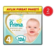 Prima Premium Care 4 Numara Aylık Fırsat Paketi Bebek Bezi 252 Adet