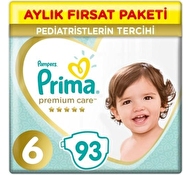 Prima Premium Care 6 Numara Aylık Fırsat Paketi Bebek Bezi 93 Adet