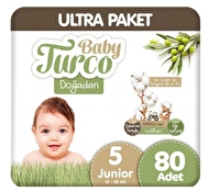 Baby Turco Doğadan 11 - 18 kg 5 Numara Ultra Fırsat Paketi Bebek Bezi 80 Adet