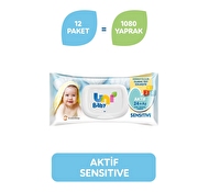 Uni Baby Aktif Sensitive Islak Mendil 90'lı 12 Adet 1080 Yaprak