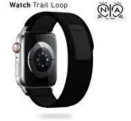 Native Audio Apple Watch Silikon Loop Örgü İşlemeli Akıllı Saat Kordonu Siyah