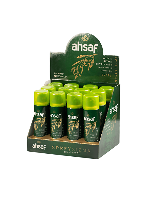 Ahsaf Natürel Sızma Zeytinyağı Sprey 12'li Paket 200 ml