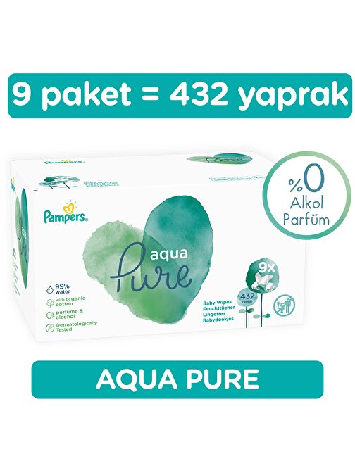Prima Pampers Aqua Pure Bebek Islak Mendil 9 x 48 Adet