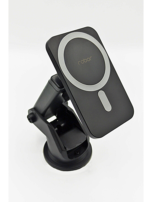 Robor Araç İçi Telefon Tutucu Luxury Series R300 Wireless Charger Siyah