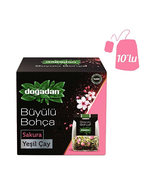 Doğadan Büyülü Bohça Yeşil Çay Sakura 10'lu