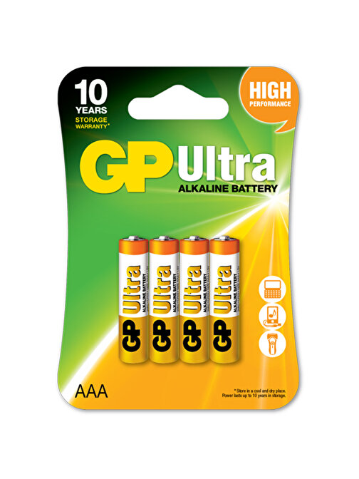 Gp Ultra Alkalin 24Au Aaa İnce Pil 4'lü Kart