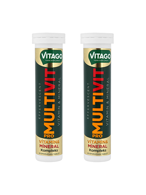 Vitago 2'Li Paket - Multivitamin Multimineral 20'Li Efervesan Tablet