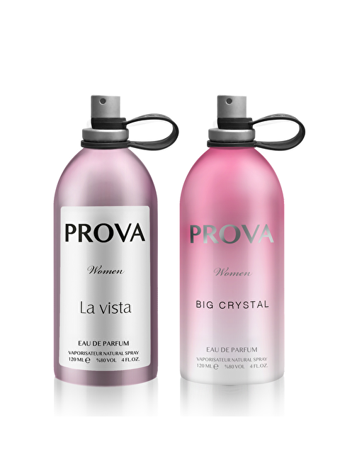 Prova Big Crystal ve La Vista EDP Kadın Parfüm Setleri 2 x 120 ml 2'li Parfüm Setleri