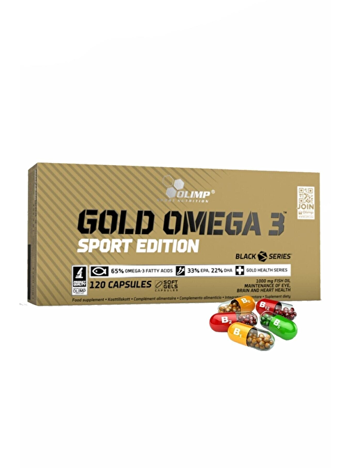 Olimp Gold Omega 3 Sport Edition 120 Kapsül Balık Yağları E Vitamini Takviye Gıda