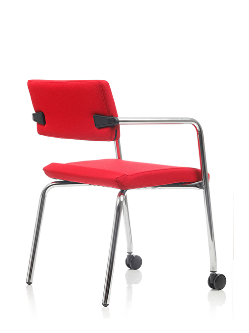 Bürosit Rabbit Krom Sandalye 2 Tekerlekli Kırmızı