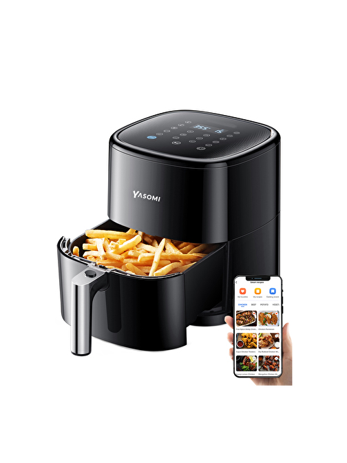 Yasomi Y22 1500 W 5 lt Airfryer Akıllı Fritöz Siyah