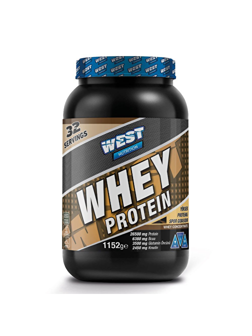 West Nutrition West Whey Protein Tozu 1152 gr 32 Servis Çikolata Aromalı
