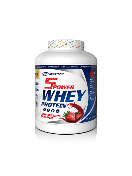 Powertech 5Power Whey Protein Tozu 72 Servis 2160 gr Çilek Aromalı