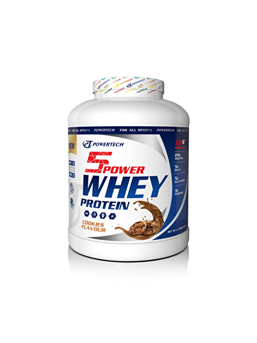 Powertech 5Power Whey Protein Tozu 72 Servis 2160 gr Kurabiye Aromalı