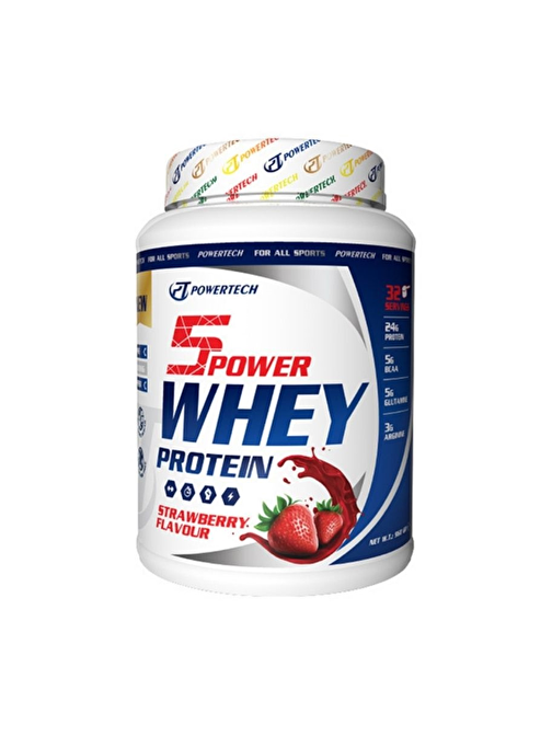 Powertech 5Power Whey Protein Tozu 32 Servis 960 gr Çilek Aromalı