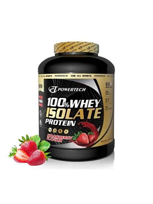 Powertech Isolate Whey Protein Tozu İzole Whey Protein 1800 gr Çilek Aromalı