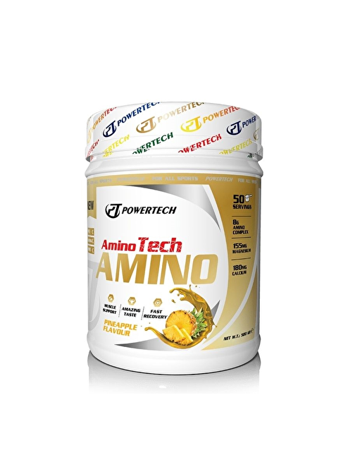 Powertech Aminotech Essantial Amino Asit 500 gr 50 Servis Ananas Aromalı