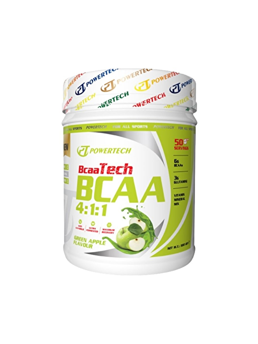 Powertech Bcaatech Bcaa 500 gr 50 Servis Yeşil Elma Aromalı