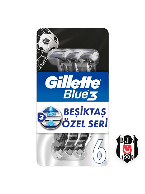 Gillette Blue3 Beşiktaş Taraftar Paketi 6'lı Tıraş Bıçağı