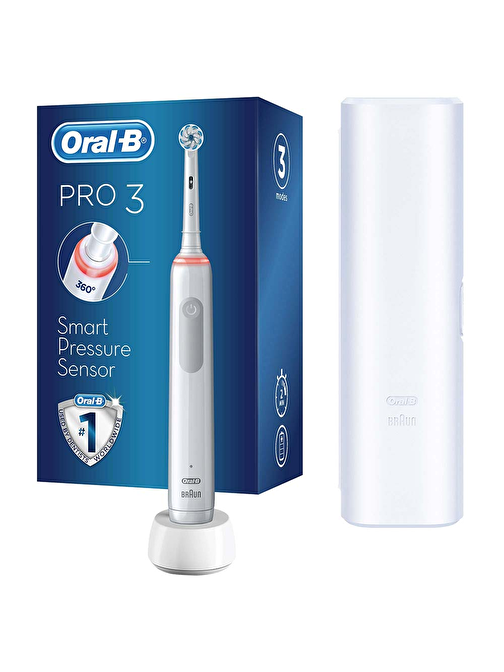 Oral-B Pro 3500 Yetişkin Seyehat Diş Fırçası ve Kabı Beyaz
