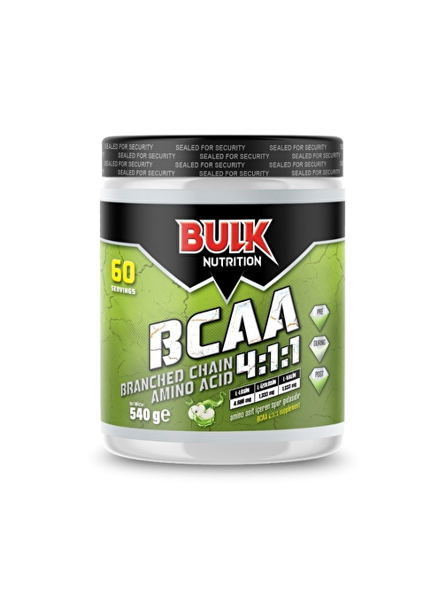 Bulk Nutrition Bcaa 60 Servis 540 gr Yeşil Elma Aromalı