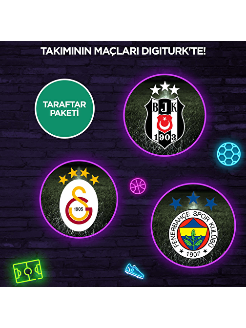 Digiturk 4 Büyükler Taraftar Paketi (FB-GS-BJK-TS) Uydu Kurulumlu