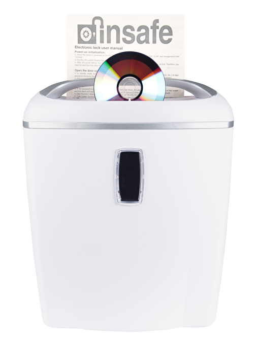 Safecut 50C 10 Yaprak Çapraz Kesim Kağı - CD - Evrak İmha Makinesi 21 lt Beyaz