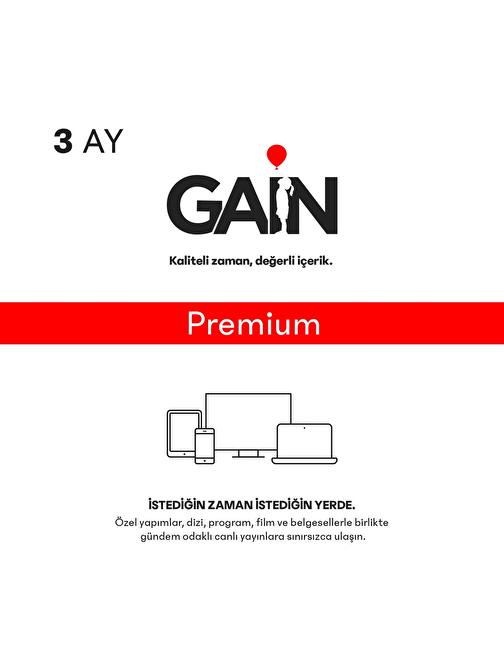 GAİN Premium 3 Aylık Üyelik