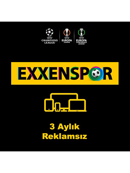 EXXEN Spor 3 Aylık Reklamsız Üyelik Paketi - Dijital Abonelik