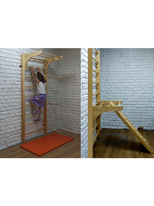Achill İsveç Tırmanma Duvarı Jimnastik Egzersiz Merdiveni 4 'lü Set