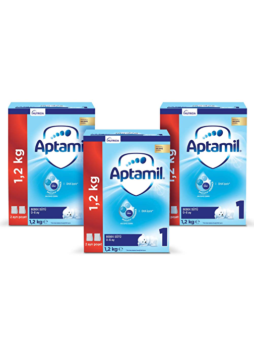 Aptamil 1 Laktozsuz Mega Paket Devam Sütü 3x1200 gr 0-6 Ay