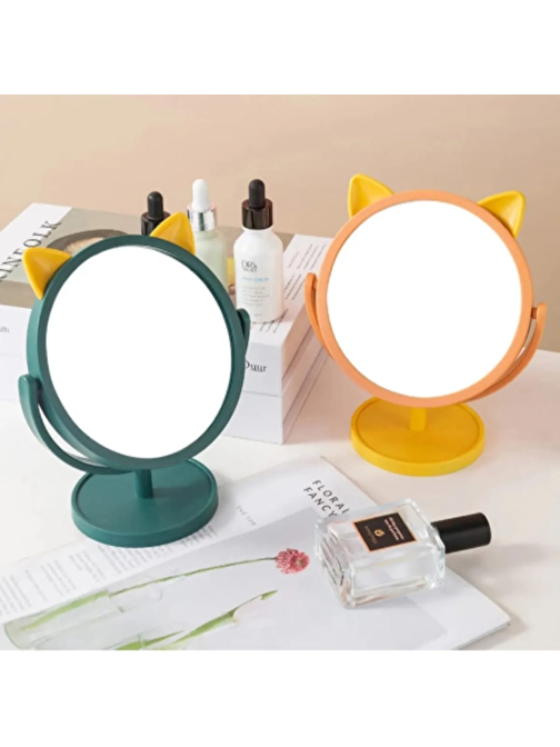 Gead Store Makyaj Aynası Mini Geyik Kulaklı Masa Üstü Askılıklı-Şık Tasarım