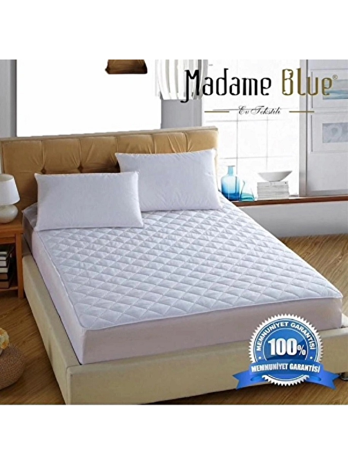 Madame Blue Kapitone Çift Kişilik Alez Yatak Koruyucu lüx 160x200 cm fitted