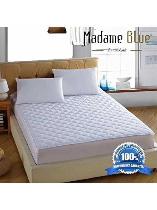 Madame Blue Kapitone Çift Kişilik Alez Yatak Koruyucu lüx 150x200 cm fitted
