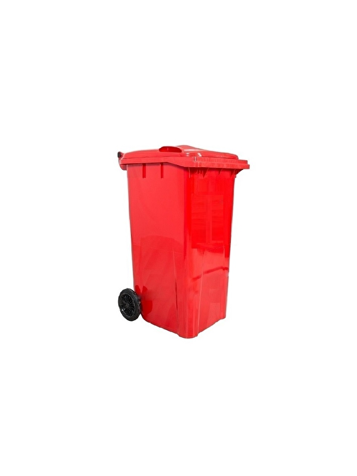 Safell Plastik Çöp Konteyneri 240 Lt - Yüksek Isıya Dayanıklı Tekerlekli Konteyner - Kırmızı