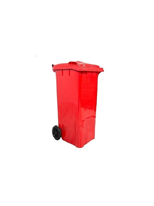 Safell Plastik Çöp Konteyneri 120 Lt - Yüksek Isıya Dayanıklı Tekerlekli Konteyner - Kırmızı