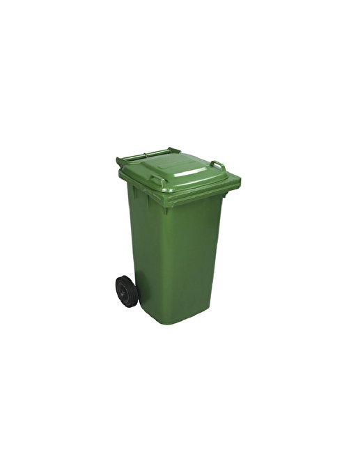 Safell Plastik Çöp Konteyneri 120 Lt - Yüksek Isıya Dayanıklı Tekerlekli Konteyner - Yeşil