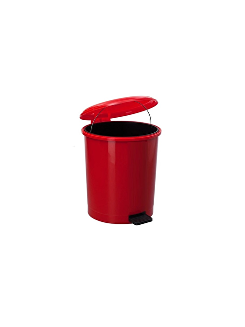 Safell Pedallı Çöp Kovası 40 lt Kırmızı - Çıkarılabilir İç Kovalı