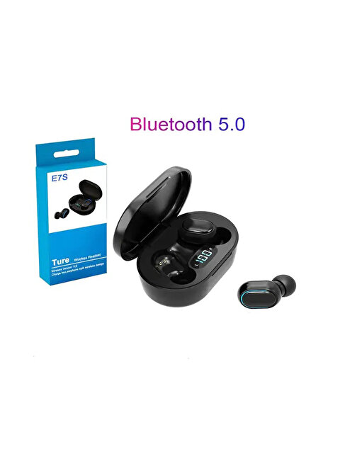 Serreha E7S True Kablosuz Silikonlu Kulak İçi Bluetooth Kulaklık Siyah