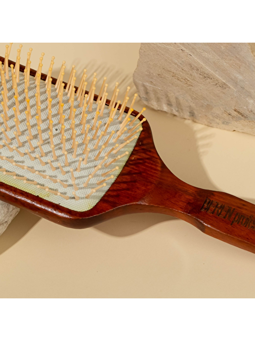 Efsoon Organics Sağlam Kayın Ağacı Gövde Dolaşık Açma Tüm Saç Tiplerine Uygun Top Uçlu Saç Açma Fırçası