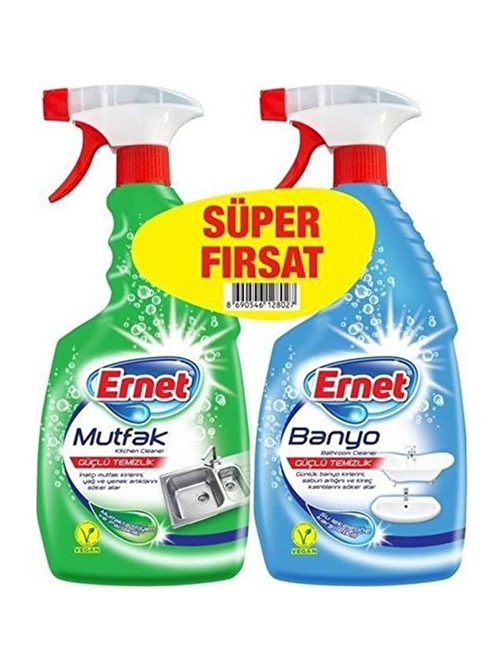 Ernet Mutfak 750 Ml Ve Banyo Spreyi 750 Ml Süper Fırsat Paketi