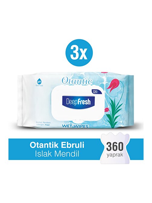 Deep Fresh Otantik Islak Mendil Ebruli 3 x 120 Yaprak