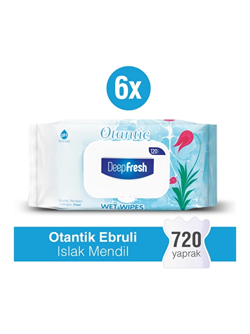 Deep Fresh Otantik Islak Mendil Ebruli 6 x 120 Yaprak