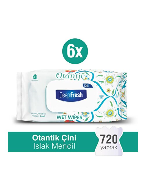 Deep Fresh Otantik Islak Mendil Çini 6 x 120 Yaprak