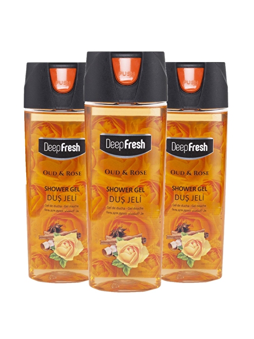 Deep Fresh Pratik Kapaklı Duş Jeli Oud & Rose 3 x 500 ml