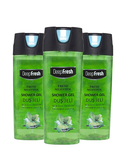 Deep Fresh Pratik Kapaklı Duş Jeli Fresh Mentol 3 x 500 ml