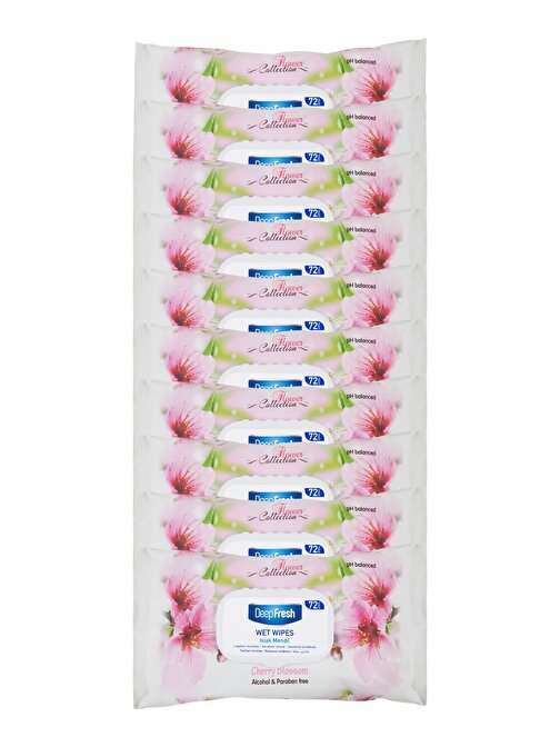 Deep Fresh Flower Collection Islak Mendil Kiraz Çiçeği 10 X 72 Yaprak