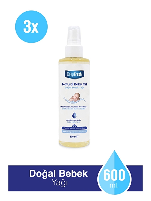 Deep Fresh Probiyotik Doğal Bebek Yağı 3 x 200 ml