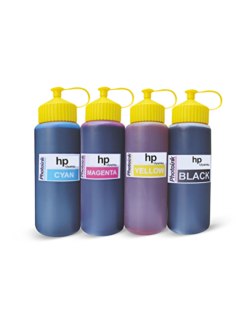 Hp Tüm Model Yazıcı Muadil 4 Renkli Photoink Mürekkep 500 Ml